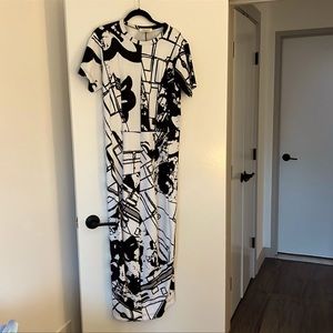 Commes des garcons black and white dress size L
